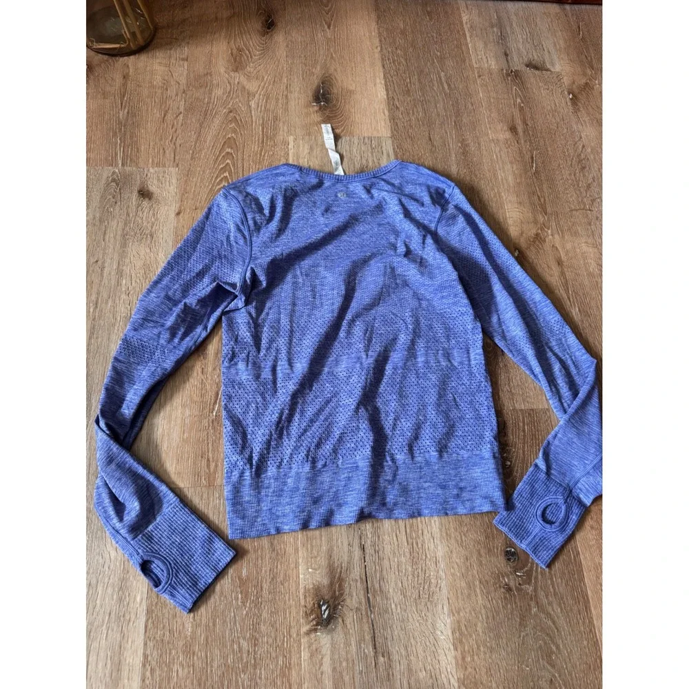 Lululemon Breeze By Long Sleeve II Heathered Sapphire Blue Size 4